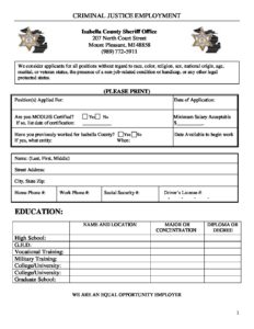 preview image of first page Criminal Justice Employment Application