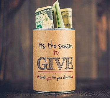 donation jar with money