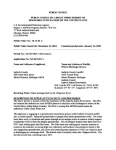 preview image of first page Isabella County Landfill Permit Renewal