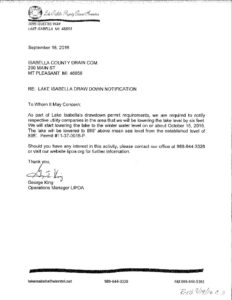 preview image of first page Lake Isabella Draw Down Notification