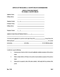 preview image of first page Cross a County Drain – Permit Application & Instructions