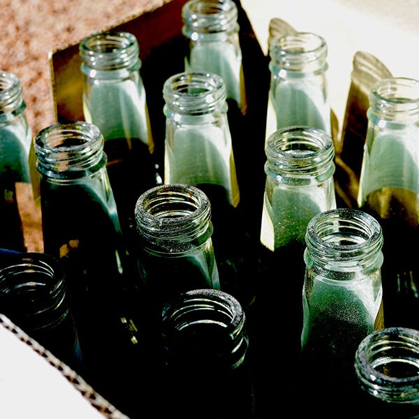 glass bottles