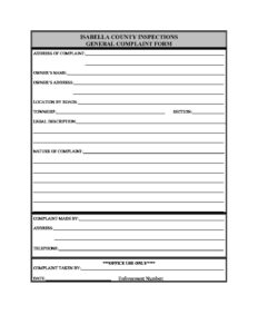 preview image of first page Complaint Form