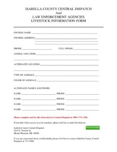 preview image of first page Law Enforcement Agencies Live Stock Information Form