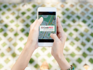 iphone with code red on screen
