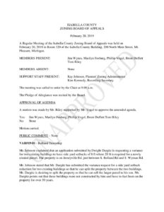 preview image of first page February 20, 2019 Unapproved Minutes