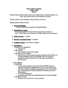 preview image of first page August 3, 2009 Minutes