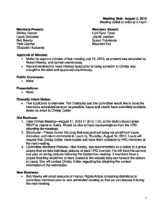 preview image of first page August 2, 2010 Minutes