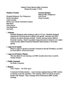 preview image of first page November 5, 2018 Minutes