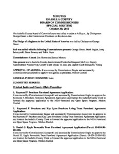 preview image of first page October 30, 2019 Special Meeting Minutes