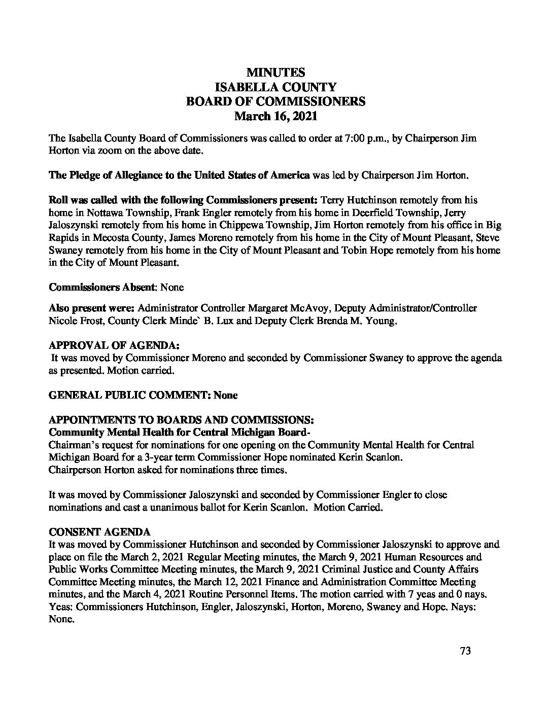 preview image of first page March 16, 2021 Minutes