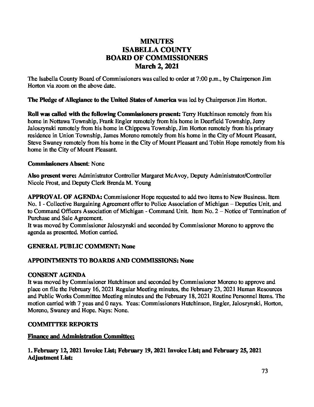 preview image of first page March 2, 2021 Minutes