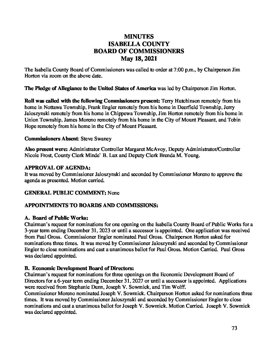 preview image of first page May 18, 2021 Minutes