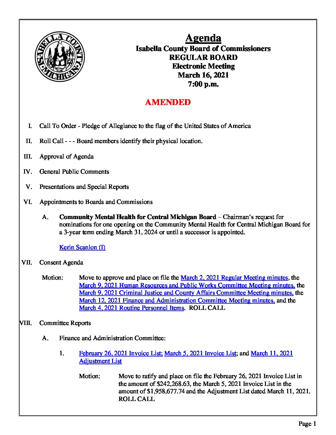 preview image of first page March 16, 2021 Agenda