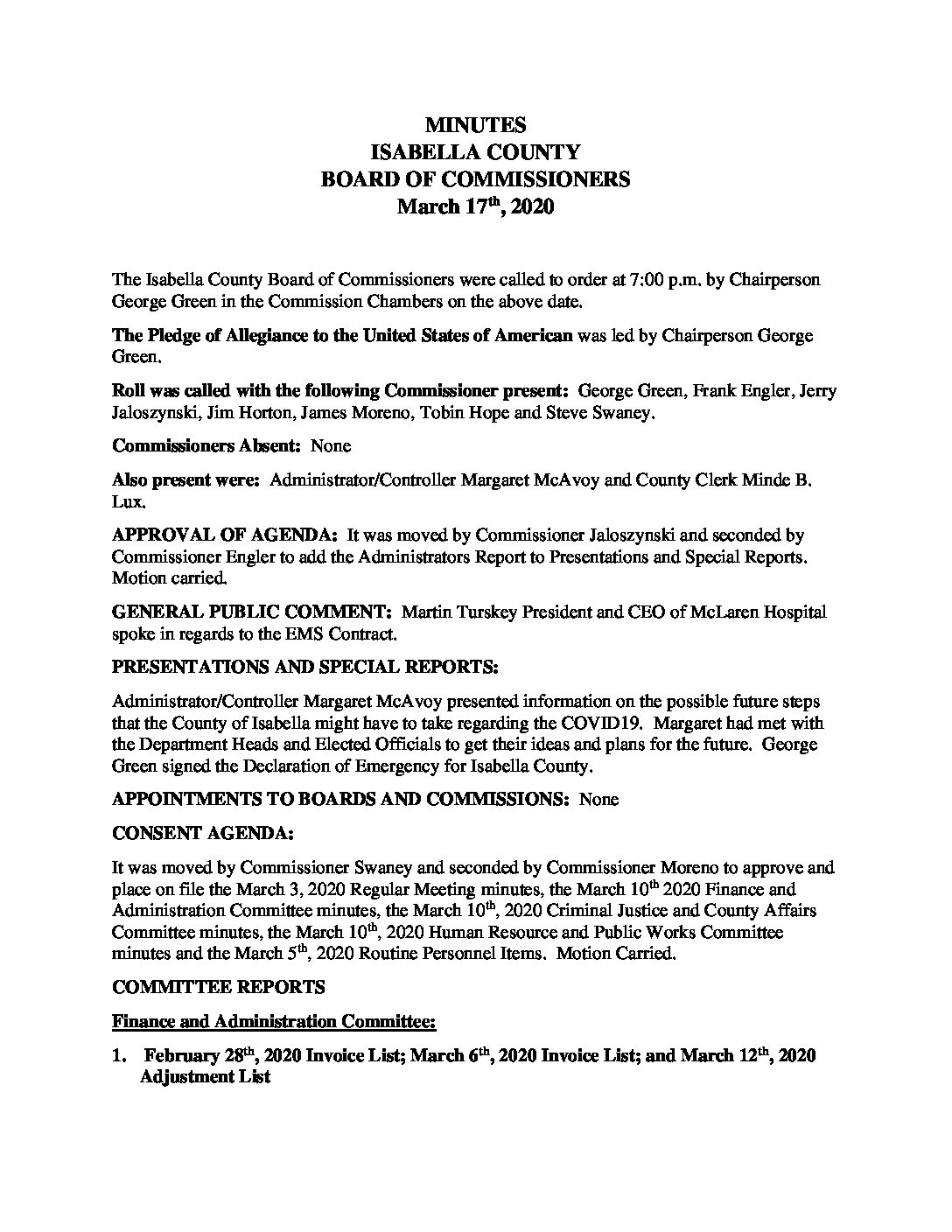 preview image of first page March 17, 2020 Minutes