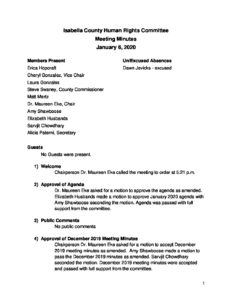 preview image of first page January 6, 2020 Minutes