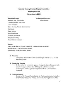 preview image of first page November 4, 2019 Minutes