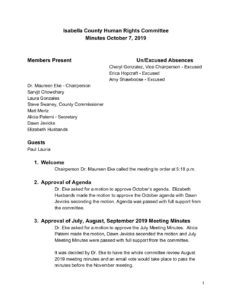 preview image of first page October 7, 2019 Minutes