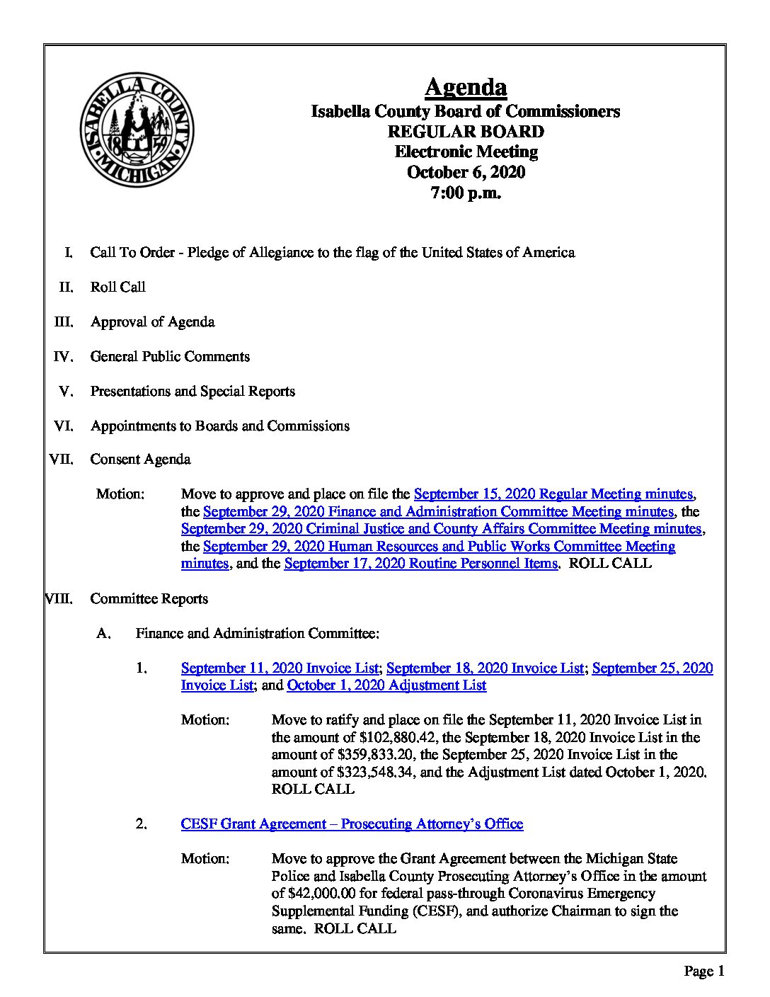 preview image of first page October 6, 2020 Agenda