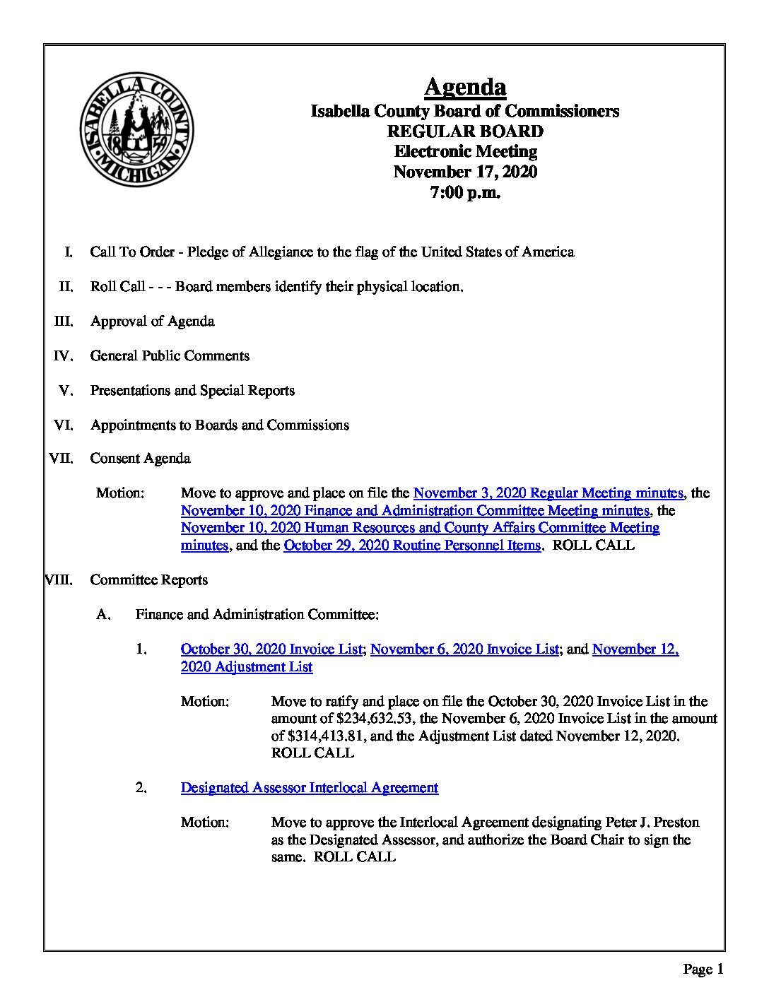 preview image of first page November 17, 2020 Agenda