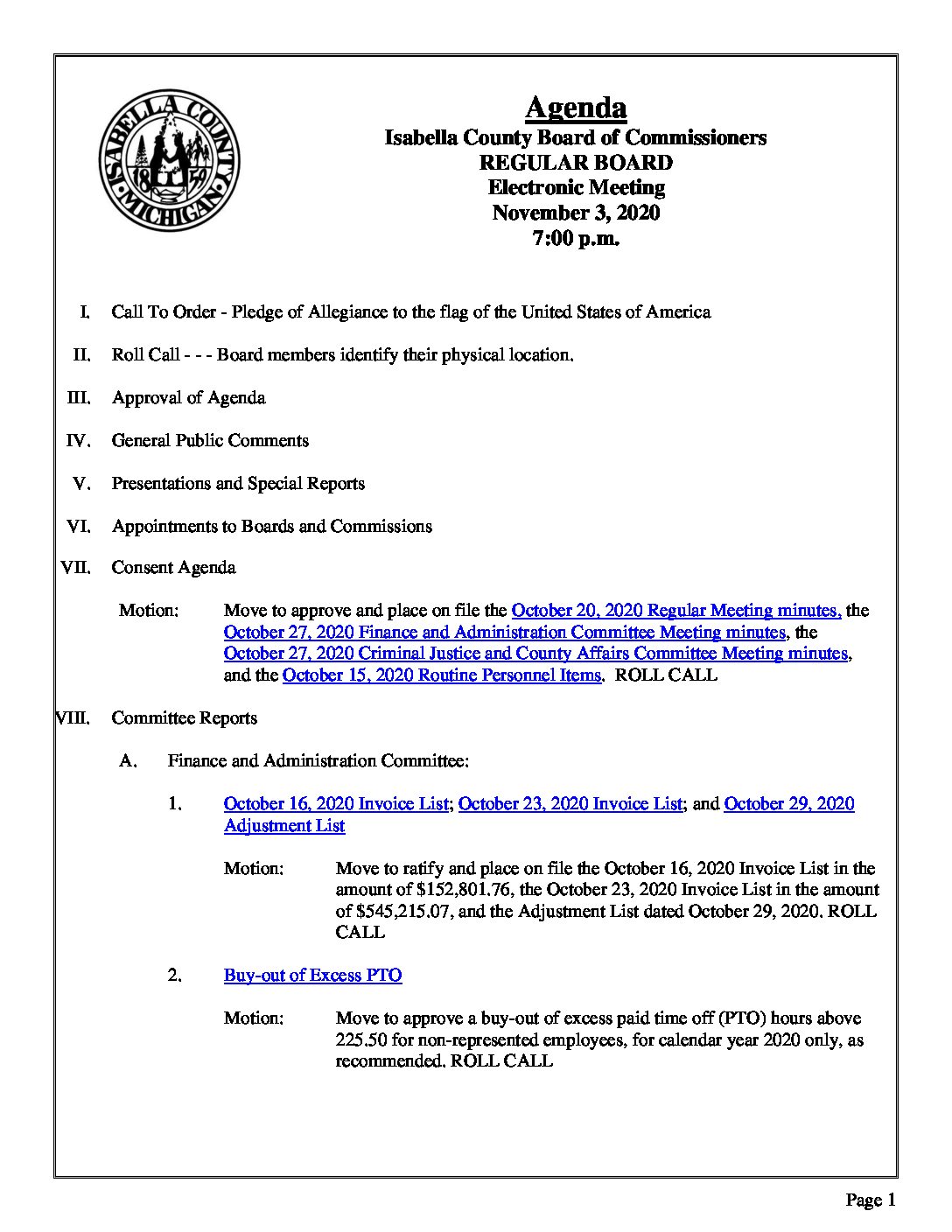 preview image of first page November 3, 2020 Agenda