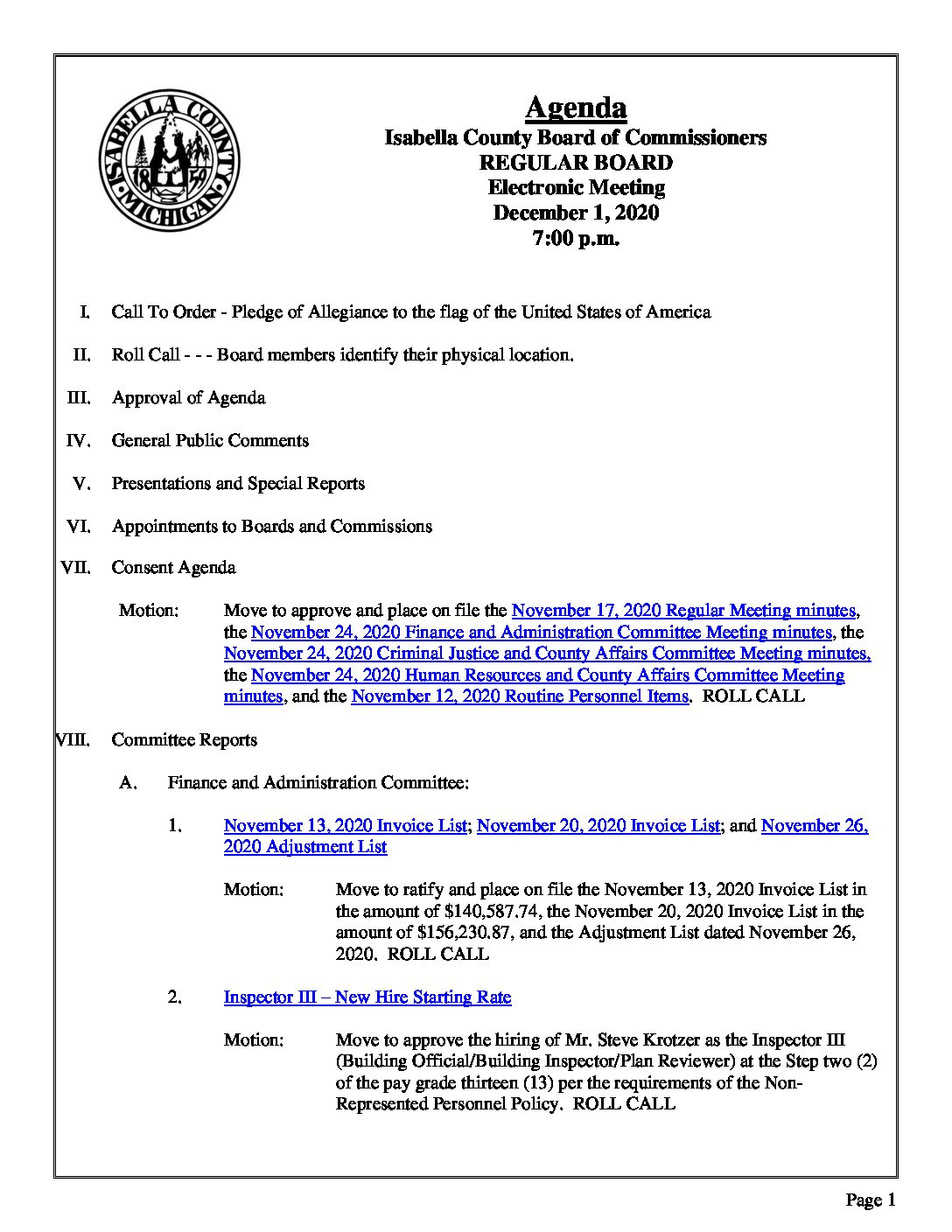 preview image of first page December 1, 2020 Agenda