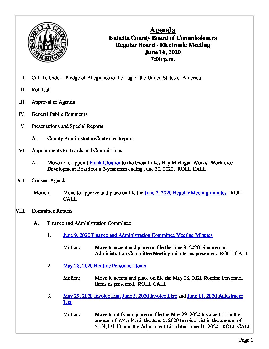 preview image of first page June 16, 2020 Agenda