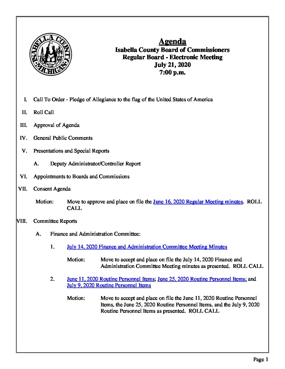 preview image of first page July 21, 2020 Agenda