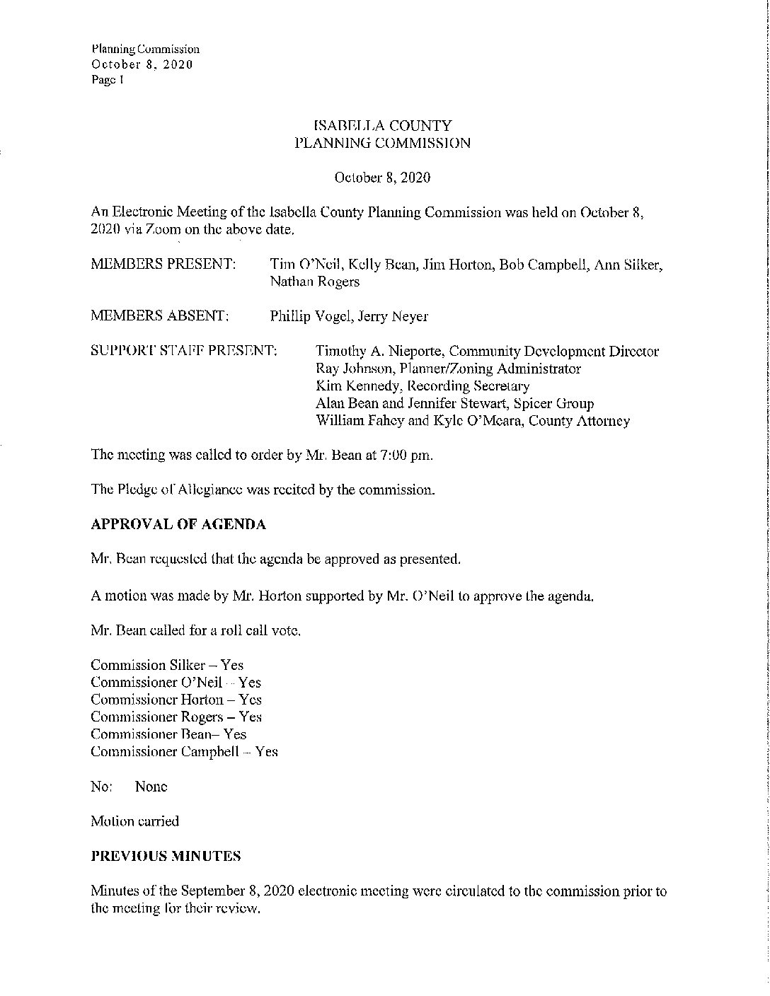 preview image of first page October 8, 2020 Approved Minutes