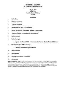 preview image of first page May 9, 2019 Agenda