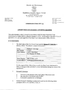 preview image of first page 2019-2 Appointment of Juvenile Referee – Richard H. Dubridge