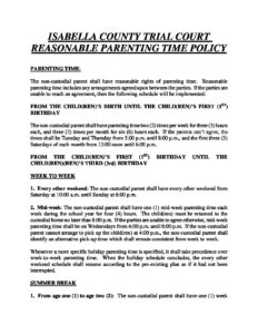 preview image of first page FOC Parenting Time Policy