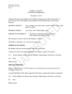 preview image of first page December 12, 2019 Unapproved Minutes