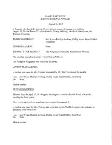 preview image of first page August 21, 2019 Approved Minutes