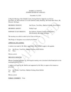 preview image of first page December 18, 2019 Unapproved Minutes