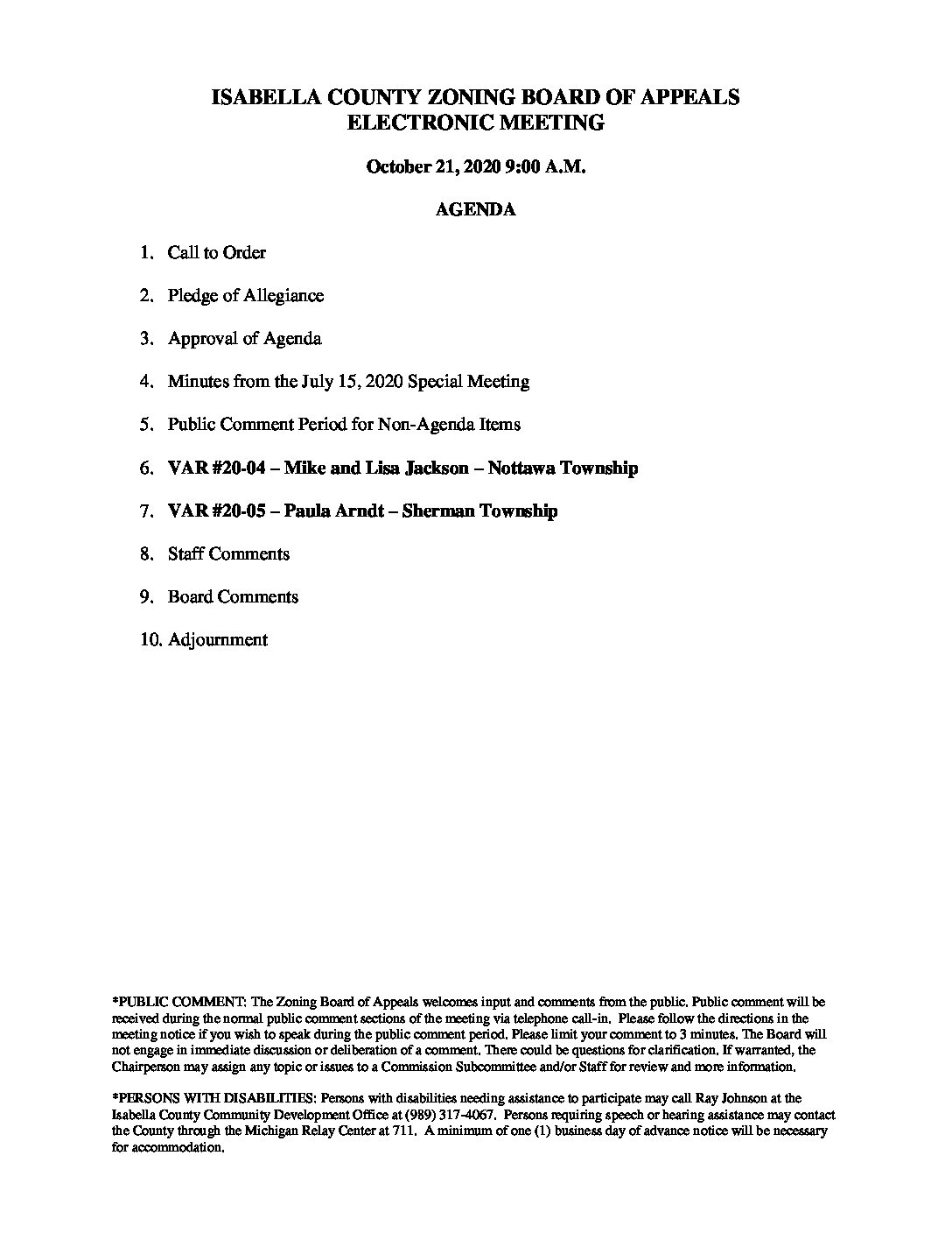 preview image of first page October 21, 2020 Agenda
