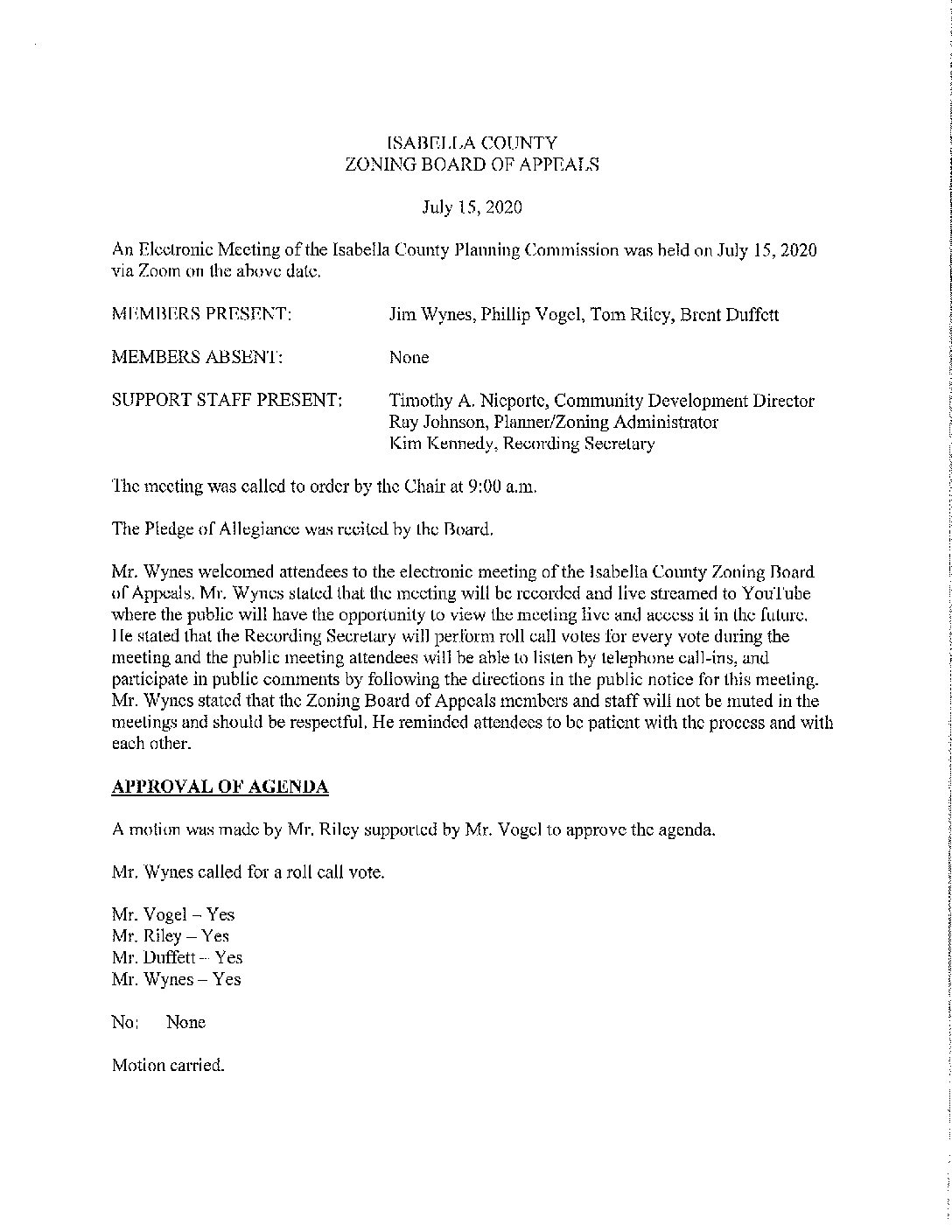 preview image of first page July 15, 2020 Approved Minutes