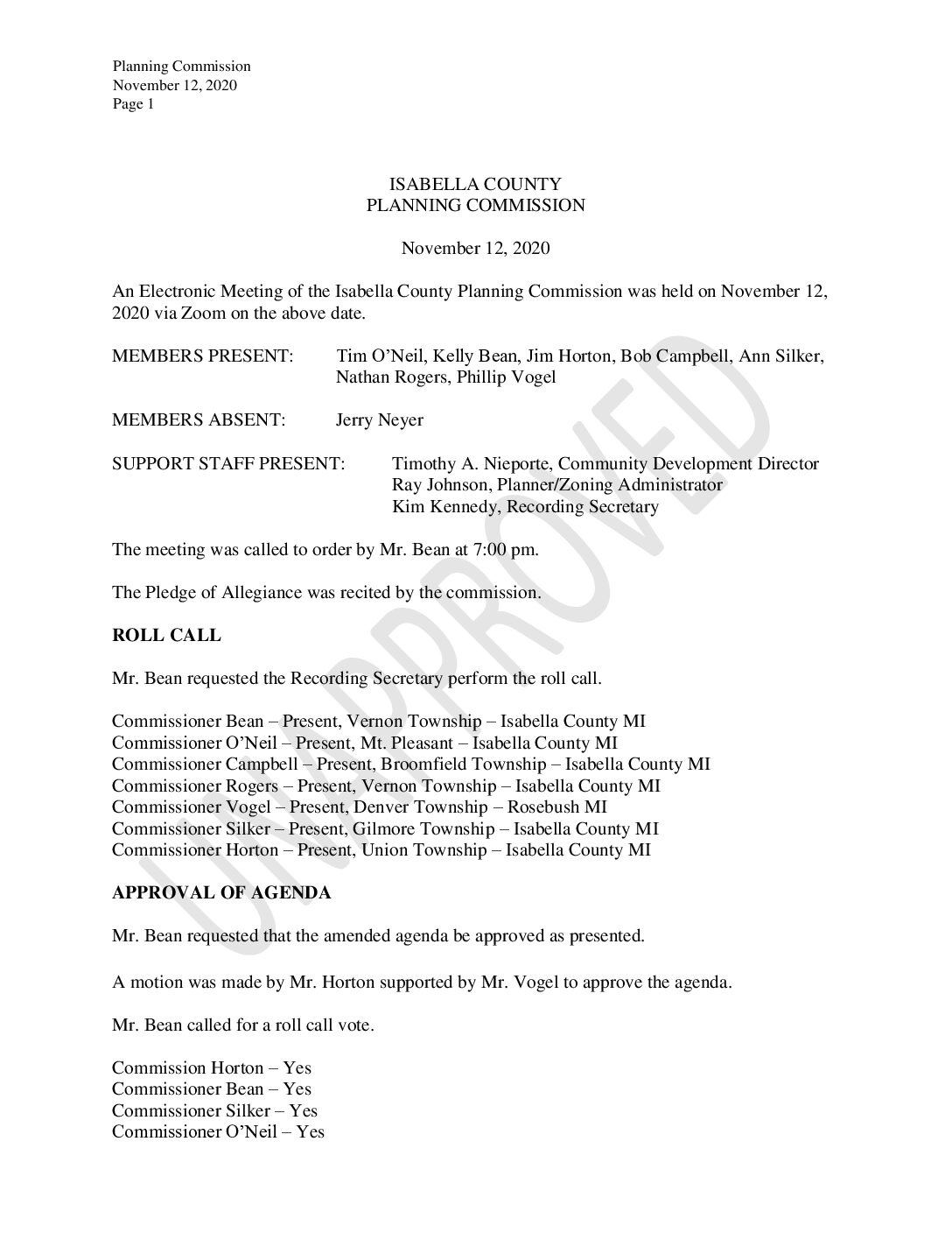 preview image of first page November 12, 2020 Unapproved Minutes