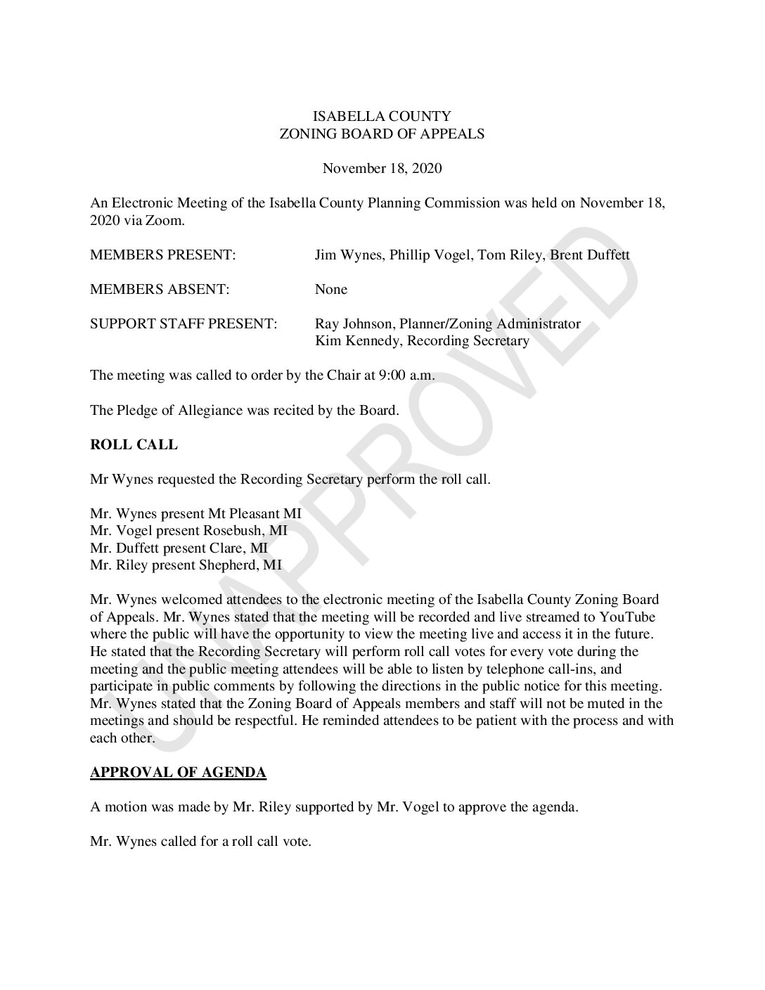 preview image of first page November 18, 2020 Unapproved Minutes