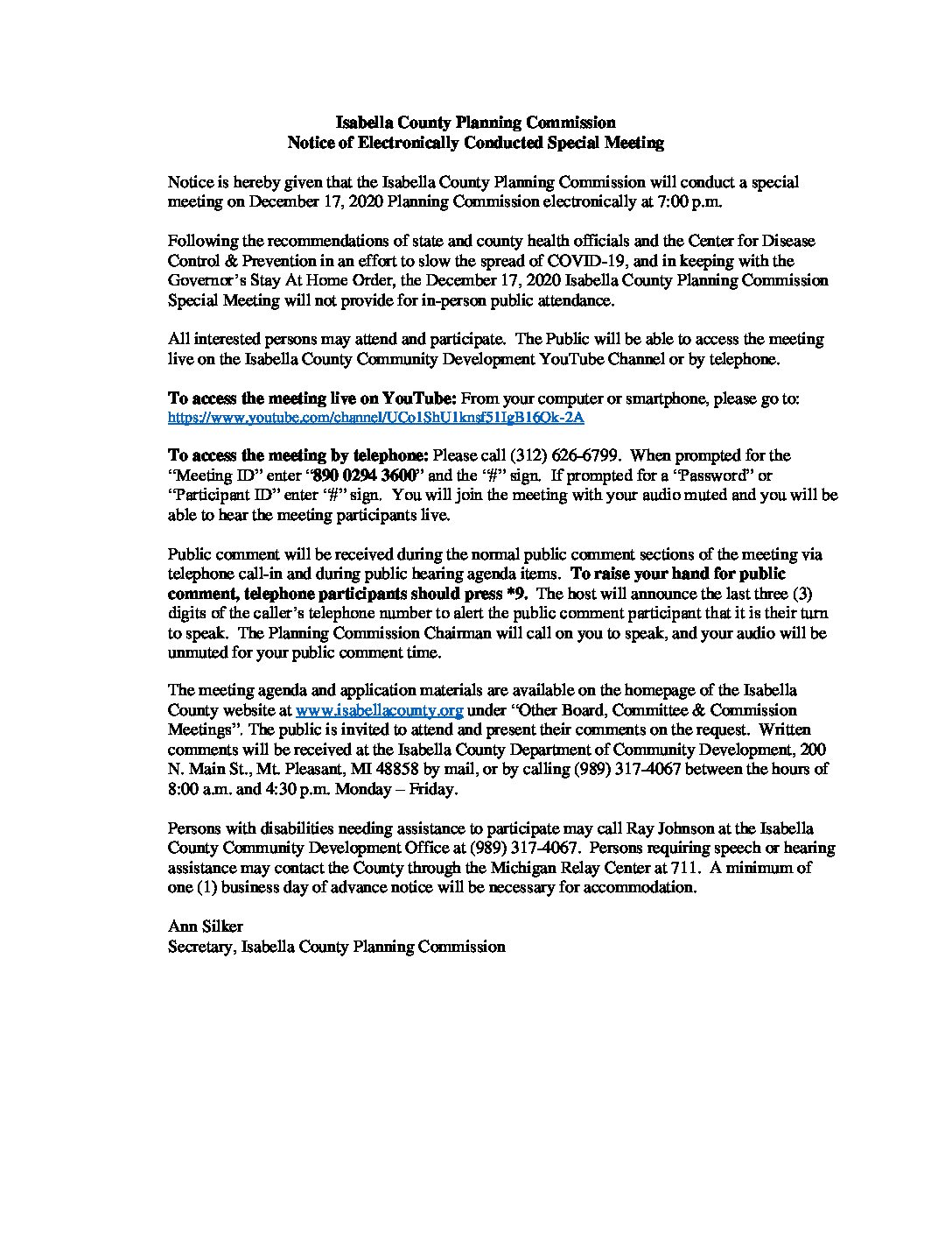 preview image of first page December 17, 2020 Meeting Notice