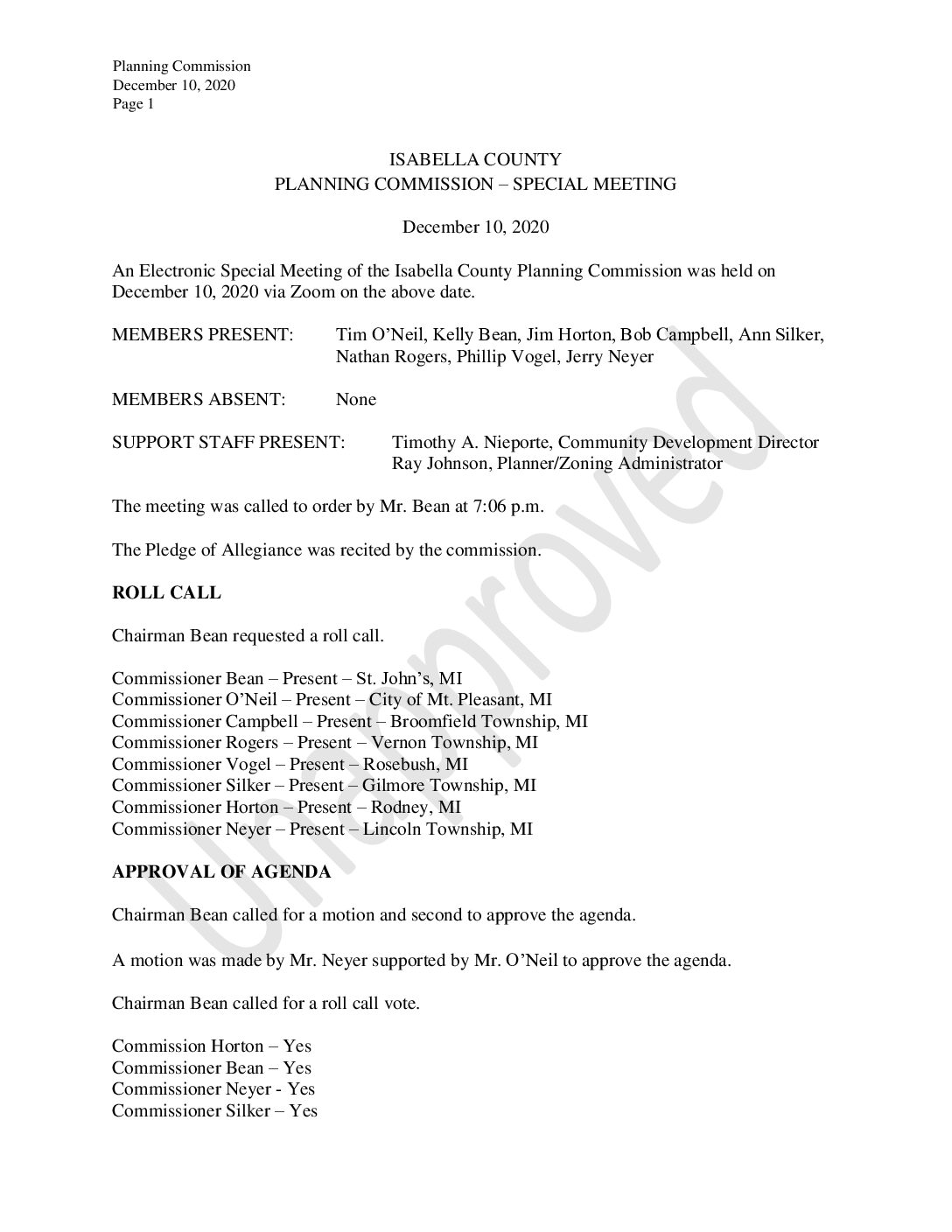 preview image of first page December 10, 2020 Unapproved Minutes