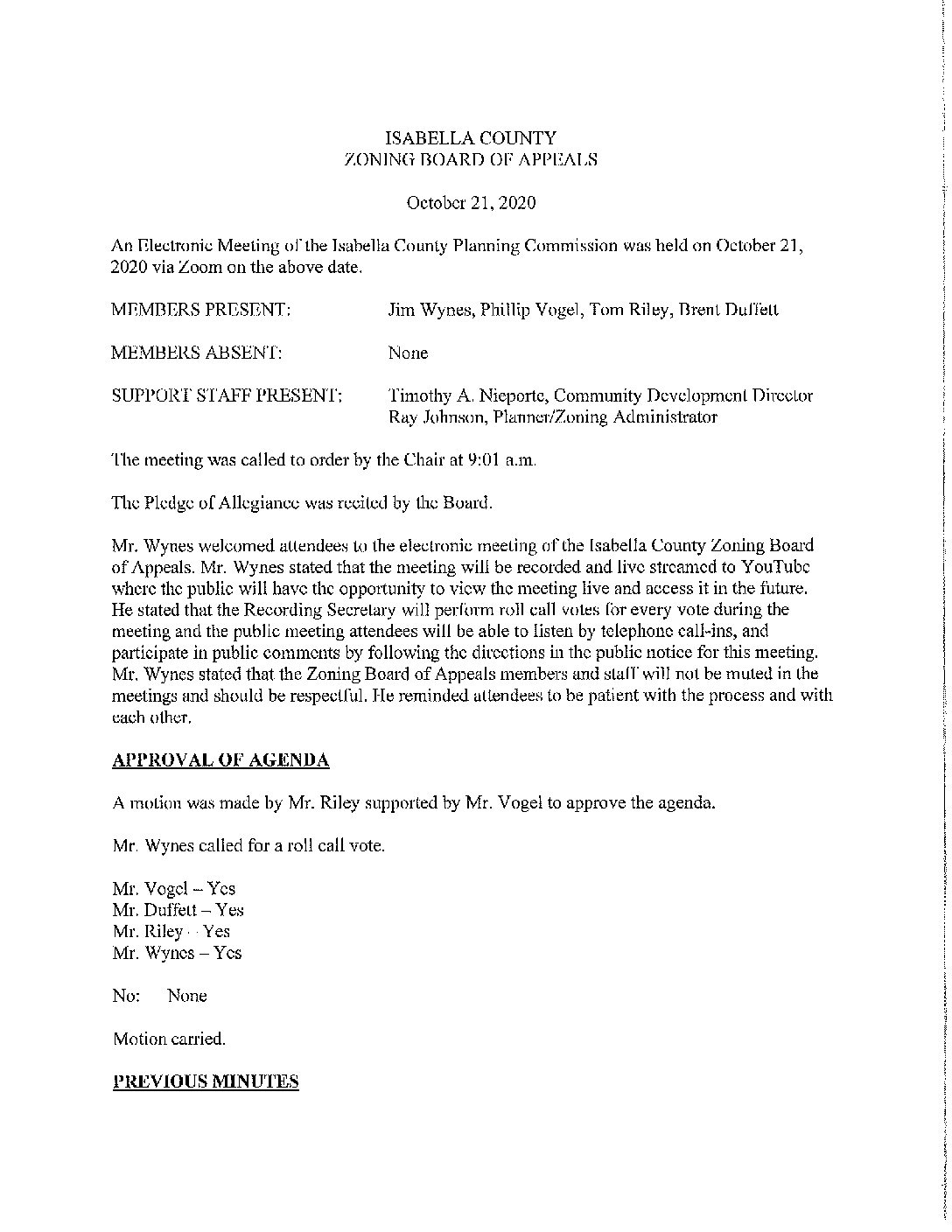 preview image of first page October 21, 2020 Approved Minutes