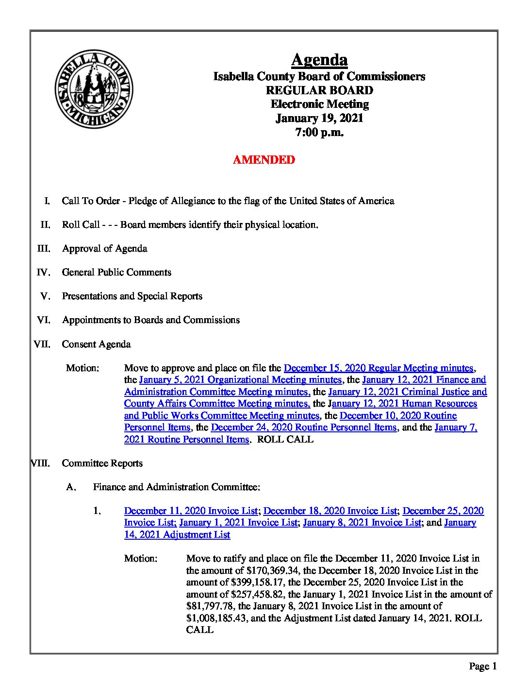 preview image of first page January 19, 2021 Agenda