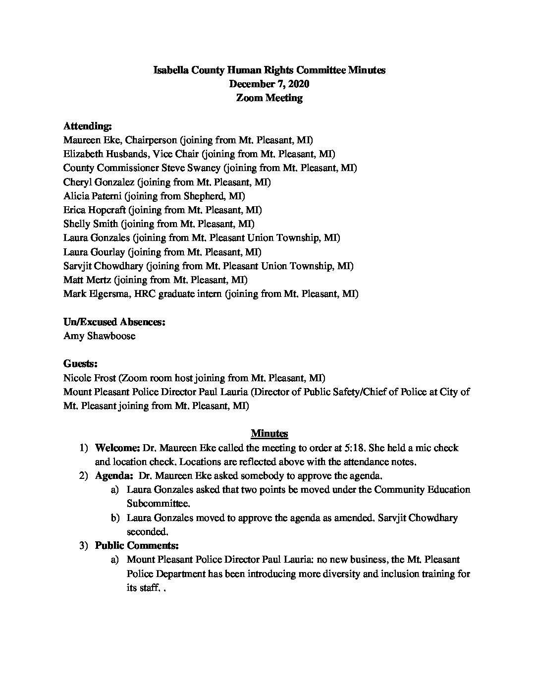 preview image of first page December 7, 2020 Minutes