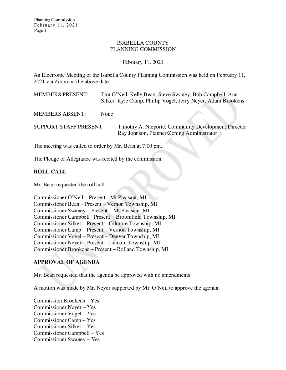 preview image of first page February 11, 2021 Unapproved Minutes