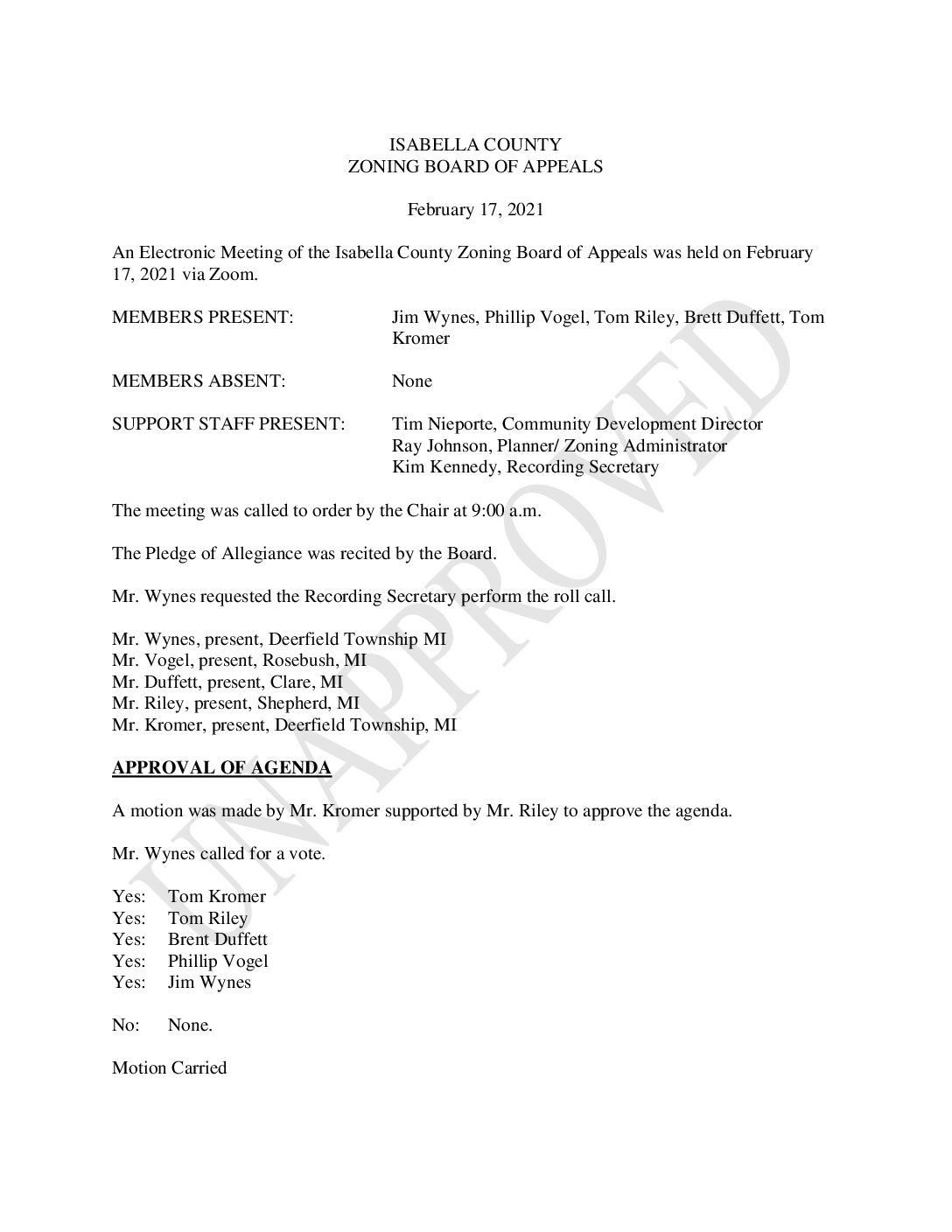 preview image of first page February 17, 2021 Unapproved Minutes