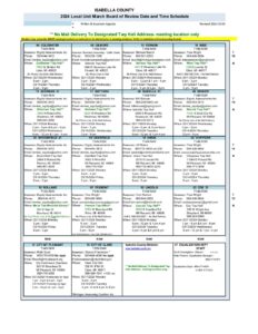 preview image of first page 2024 March Board of Review Schedule Summary