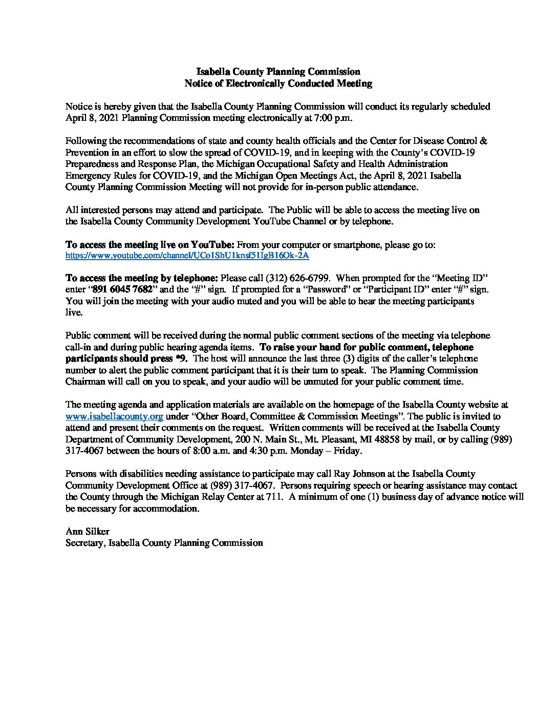 preview image of first page April 8, 2021 Meeting Notice