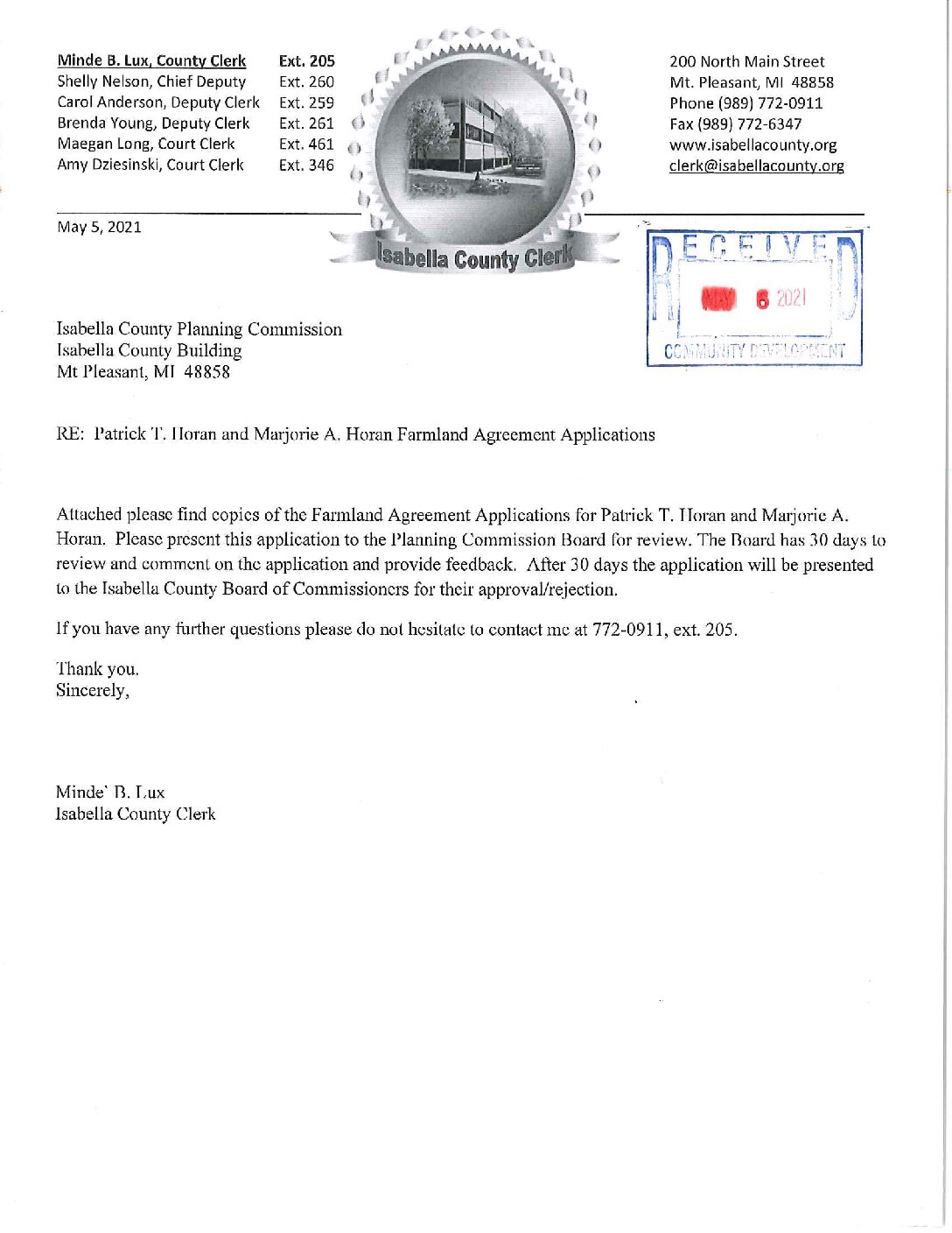 preview image of first page Farmland Agreement – PA116 – Patrick and Marjorie Horan – Isabella Township