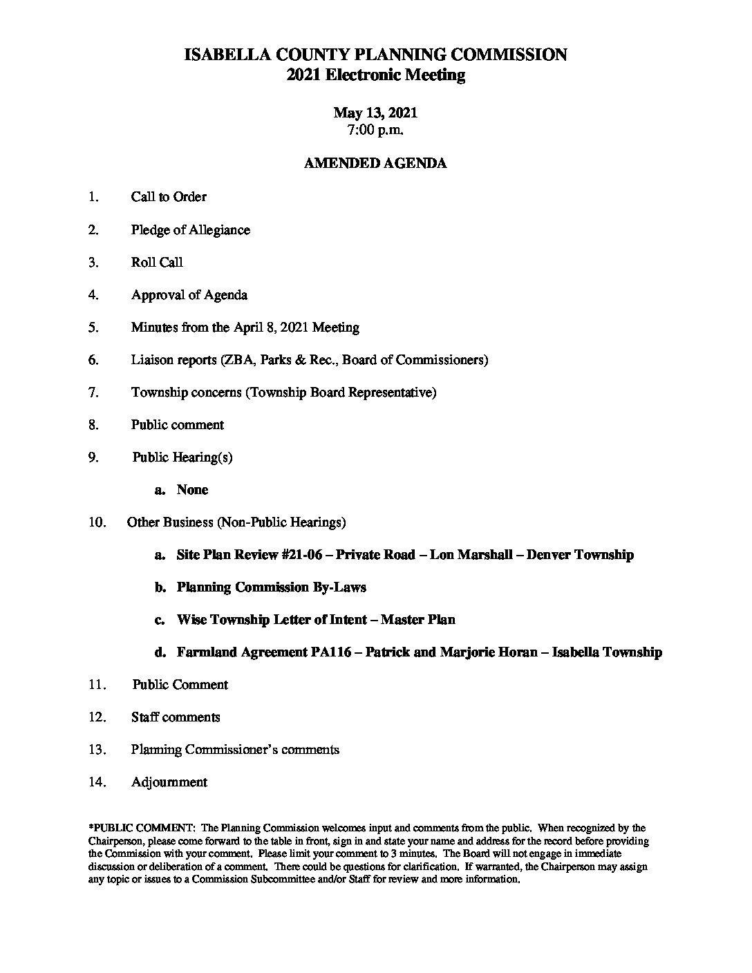 preview image of first page May 13, 2021 – Amended Agenda